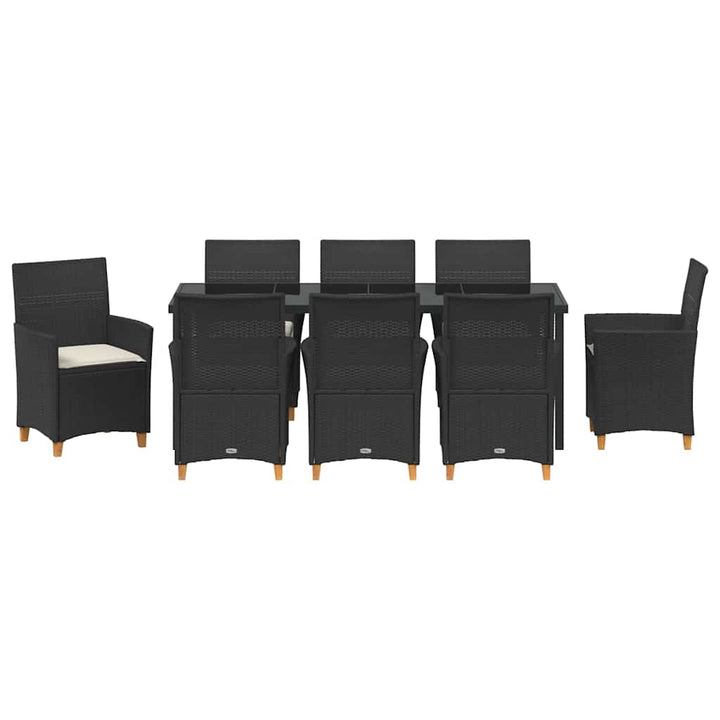 Have Spisebordssæt 9 pcs Sort polyrattan