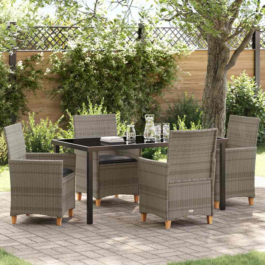 Have Spisebordssæt 5 pcs Grå polyrattan
