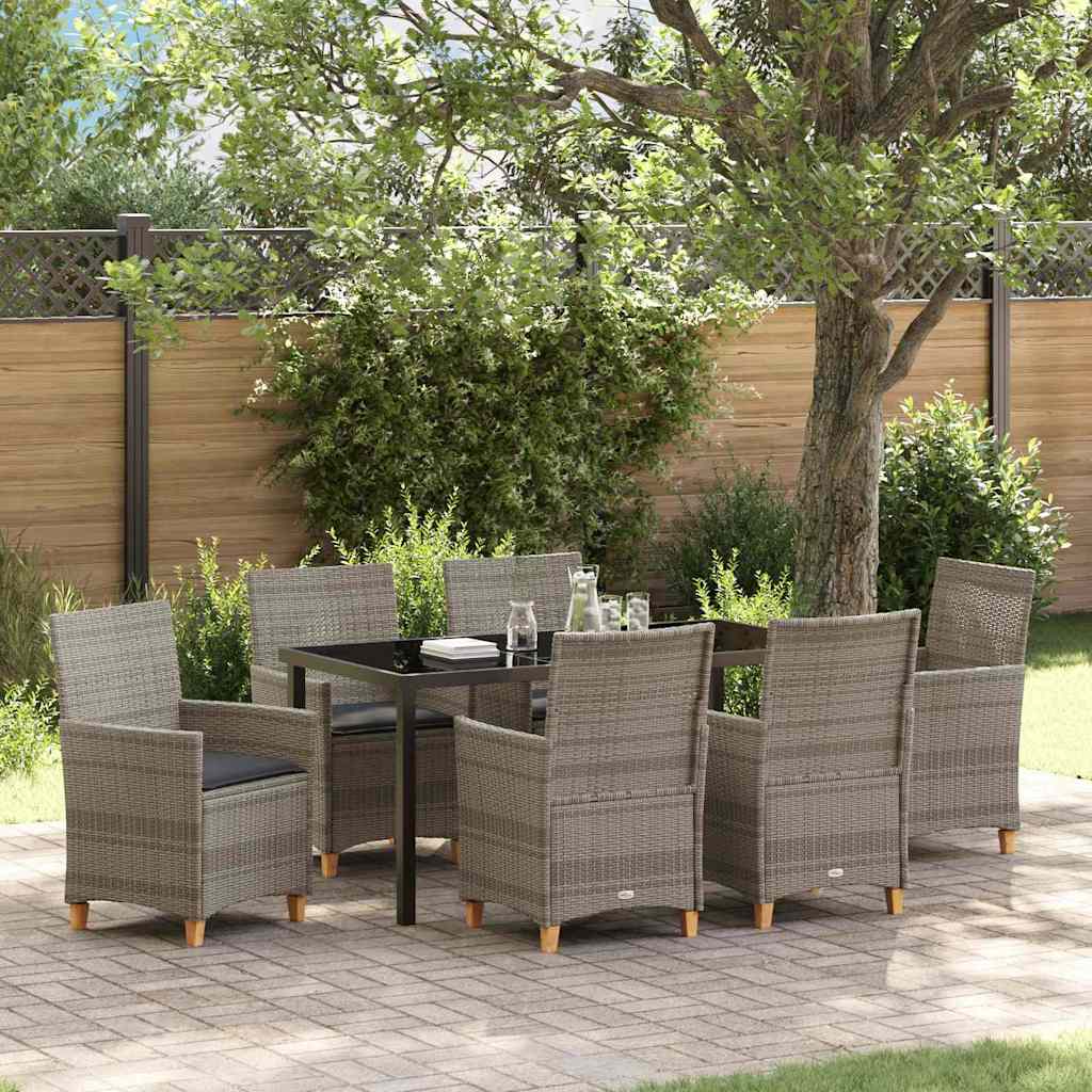 Have Spisebordssæt 7 pcs Grå polyrattan
