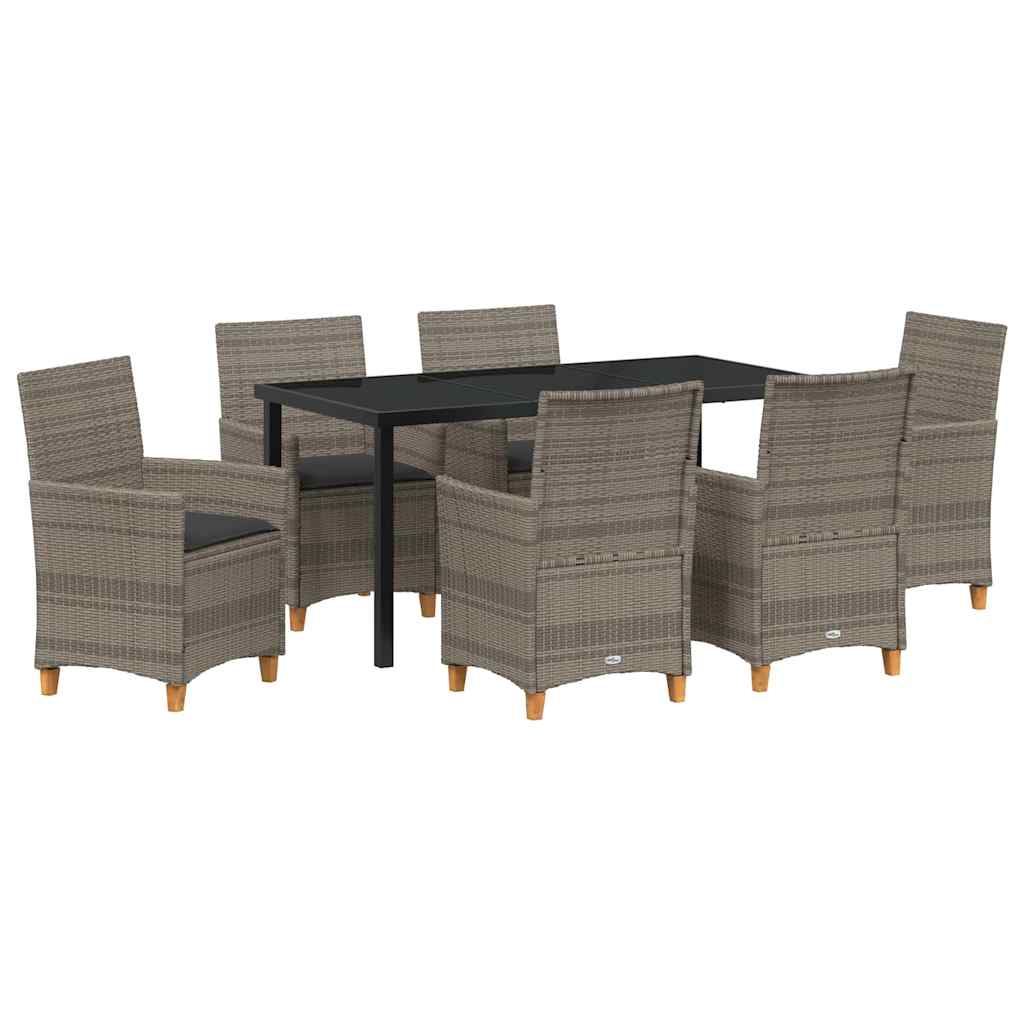 Have Spisebordssæt 7 pcs Grå polyrattan