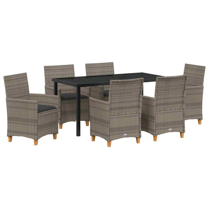 Have Spisebordssæt 7 pcs Grå polyrattan