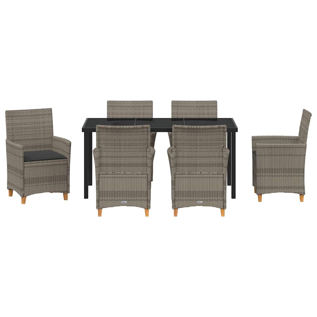 Have Spisebordssæt 7 pcs Grå polyrattan