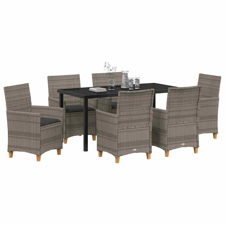 Have Spisebordssæt 7 pcs Grå polyrattan