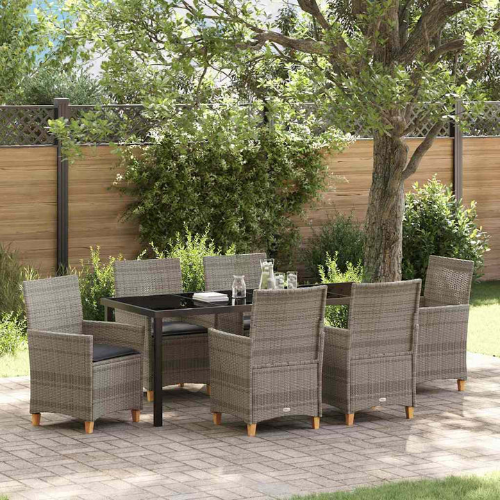 Have Spisebordssæt 7 pcs Grå polyrattan