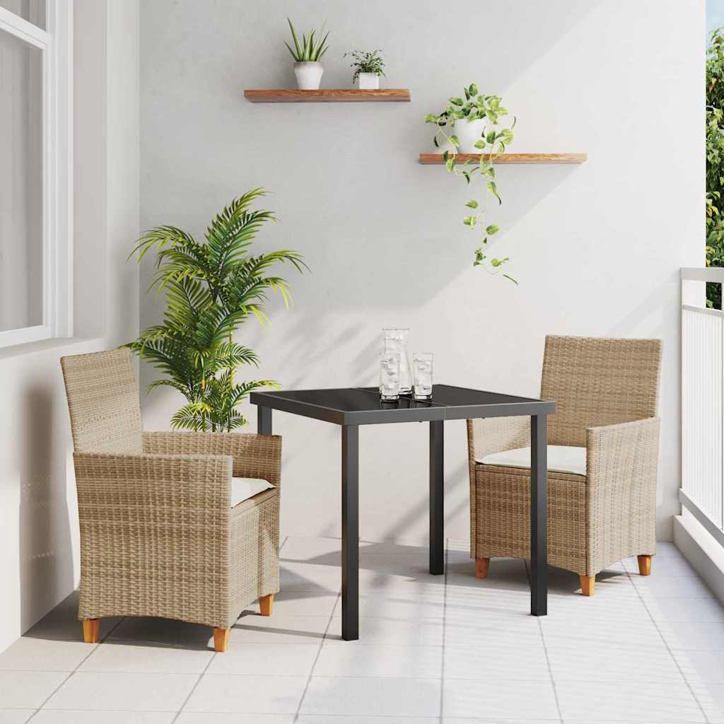 Have Spisebordssæt 3 pcs Beige polyrattan