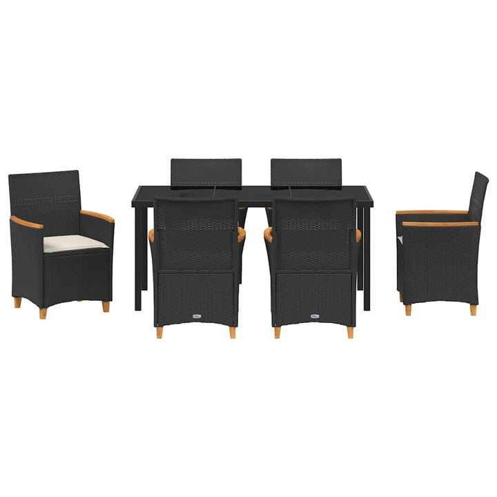 Have Spisebordssæt 7 pcs Sort polyrattan