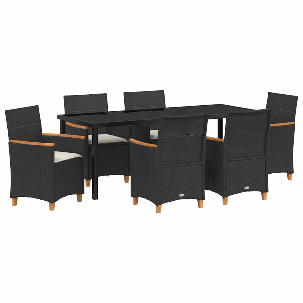 Have Spisebordssæt 7 pcs Sort polyrattan