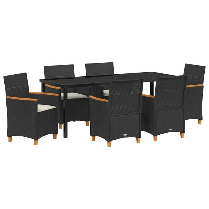 Have Spisebordssæt 7 pcs Sort polyrattan