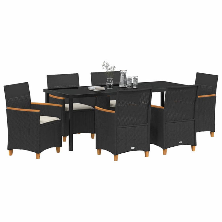 Have Spisebordssæt 7 pcs Sort polyrattan
