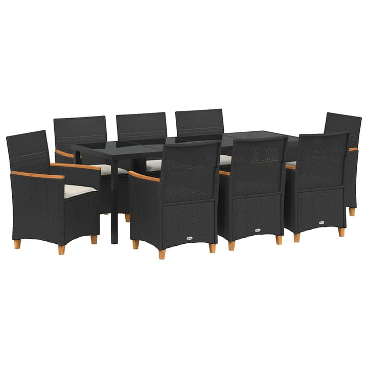 Have Spisebordssæt 9 pcs Sort polyrattan