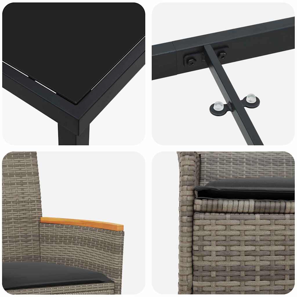 Have Spisebordssæt 5 pcs Grå polyrattan