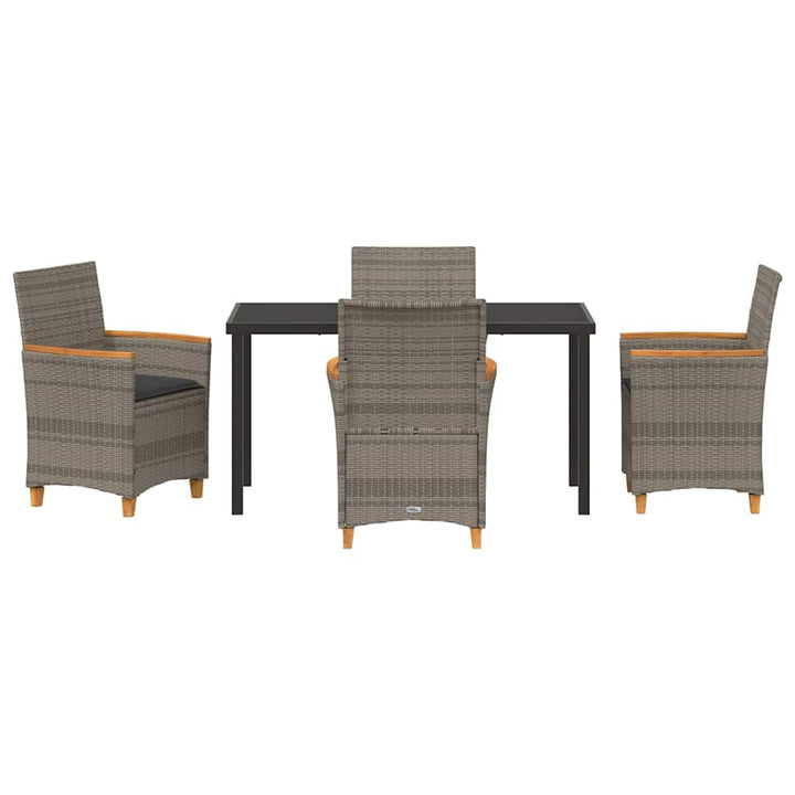 Have Spisebordssæt 5 pcs Grå polyrattan