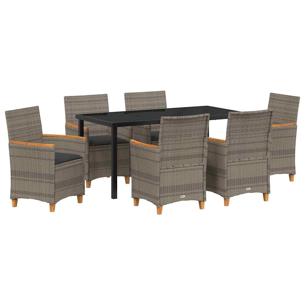 Have Spisebordssæt 7 pcs Grå polyrattan