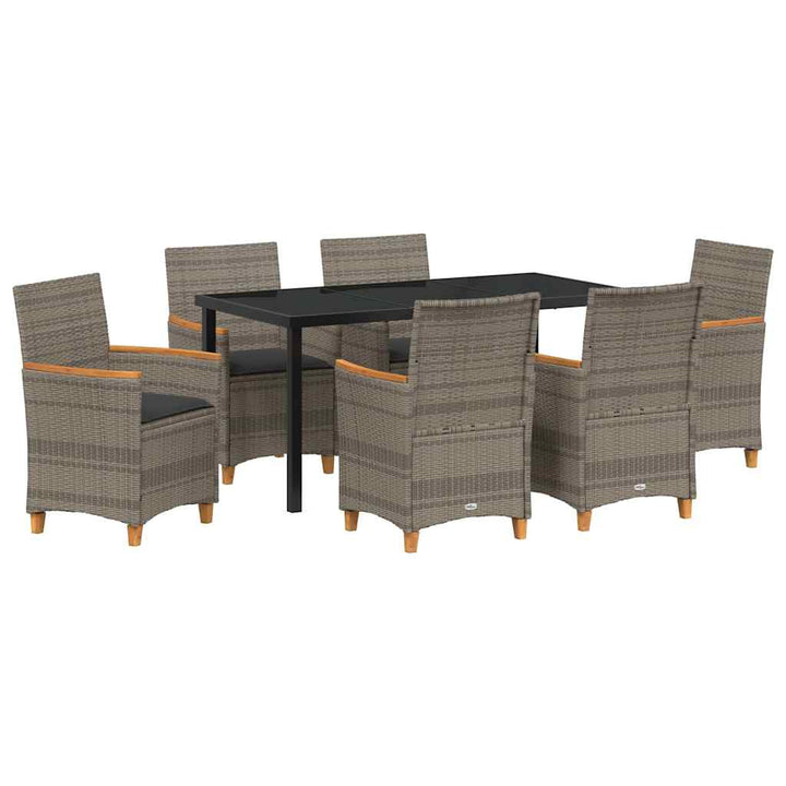 Have Spisebordssæt 7 pcs Grå polyrattan