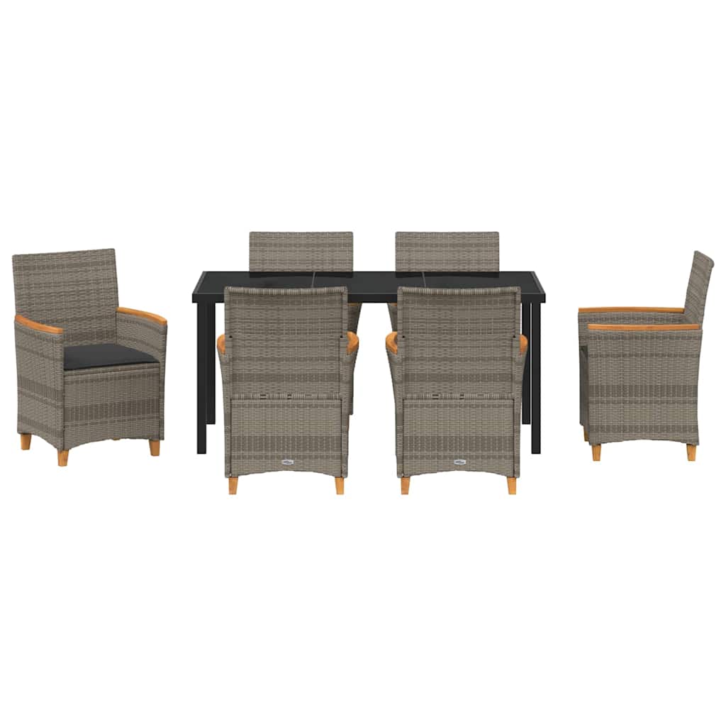 Have Spisebordssæt 7 pcs Grå polyrattan