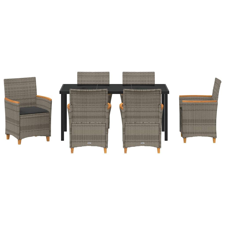 Have Spisebordssæt 7 pcs Grå polyrattan