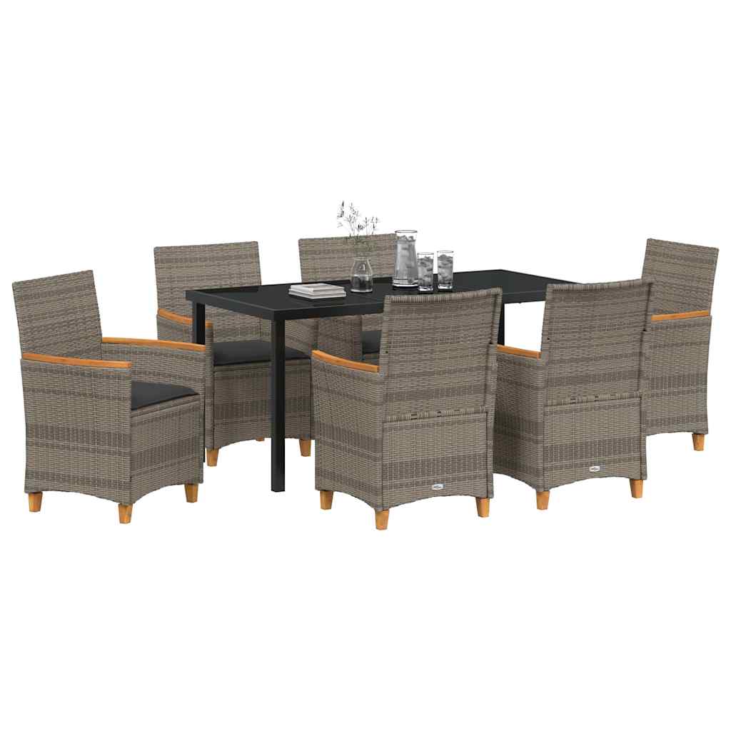 Have Spisebordssæt 7 pcs Grå polyrattan