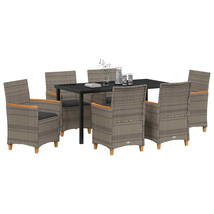 Have Spisebordssæt 7 pcs Grå polyrattan