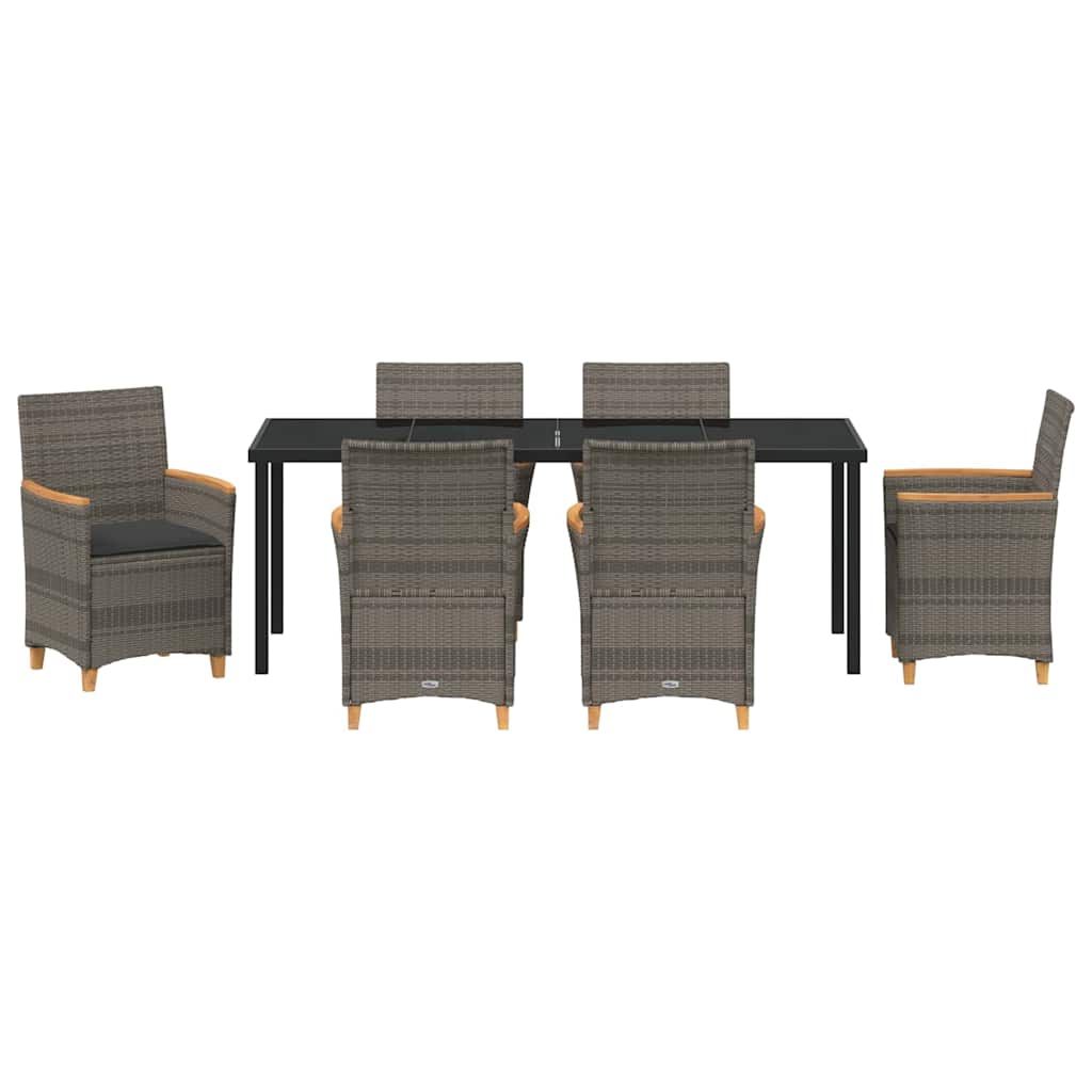 Have Spisebordssæt 7 pcs Grå polyrattan