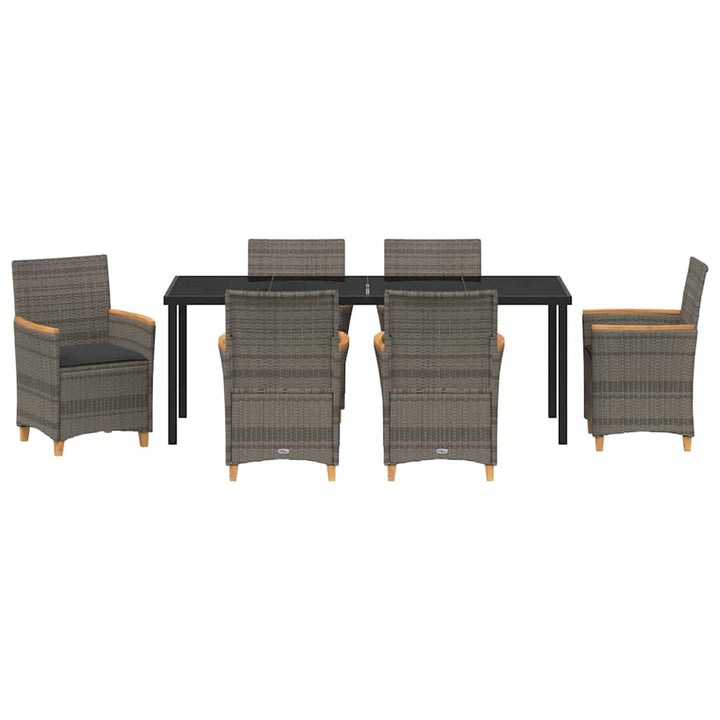 Have Spisebordssæt 7 pcs Grå polyrattan