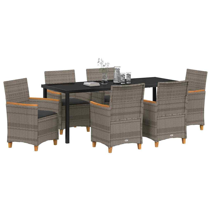 Have Spisebordssæt 7 pcs Grå polyrattan