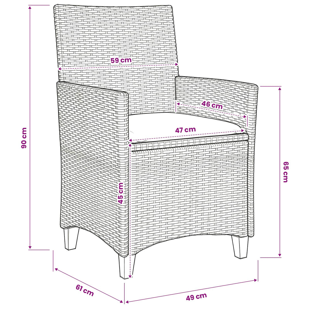 Have Spisebordssæt 5 stk. Beige polyrattan