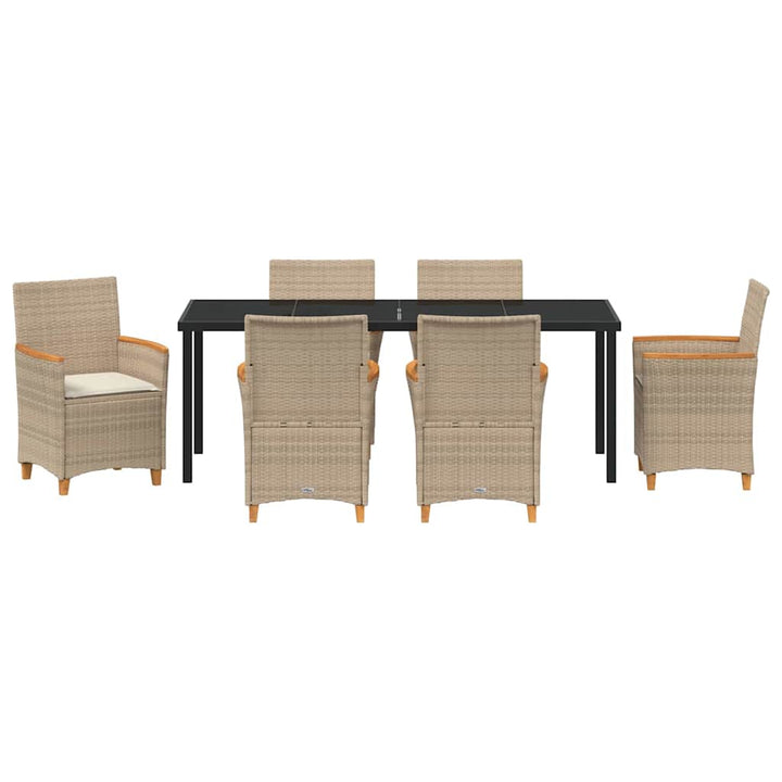 Have Spisebordssæt 7 stk. Beige polyrattan