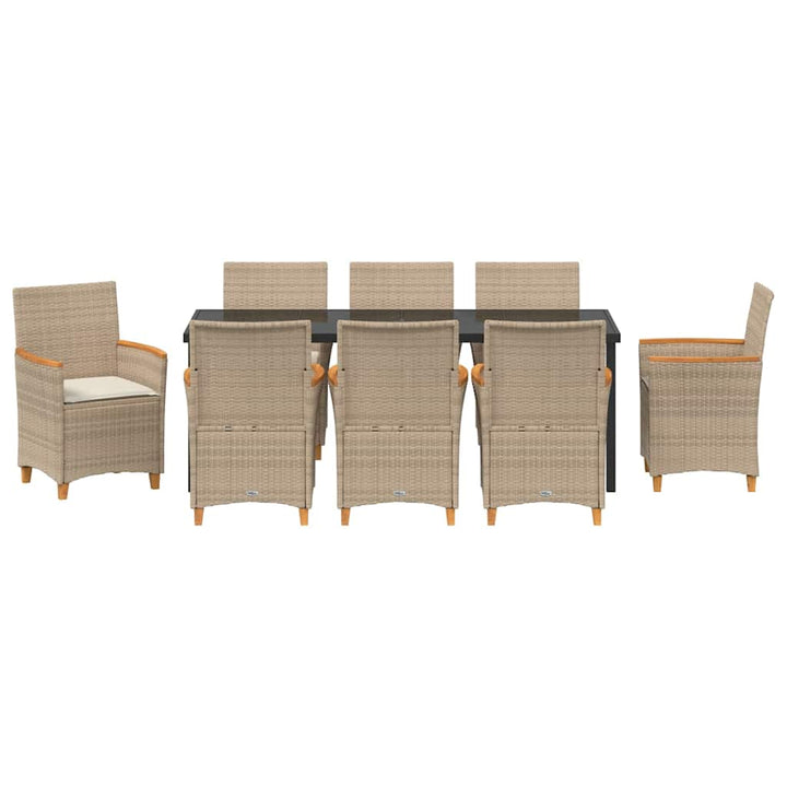 Have Spisebordssæt 9 pcs Beige polyrattan