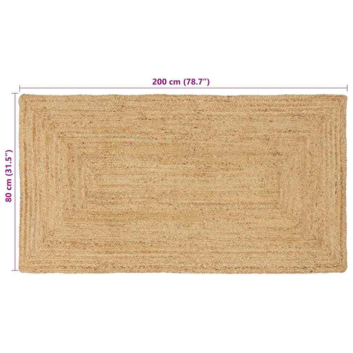 Områdetæpper Naturfarvet 80 x 200 cm Jute