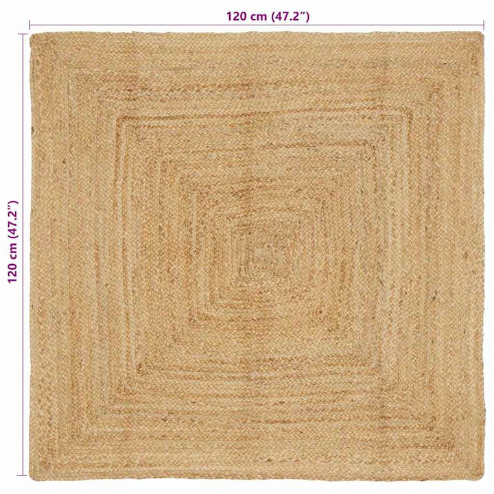 Områdetæpper Naturfarvet 120 x 120 cm Jute