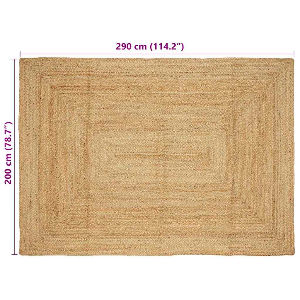 Områdetæpper Naturfarvet 200 x 290 cm Jute