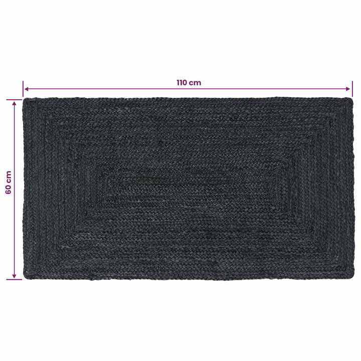 Områdetæpper Rektangulær Mørkegrå 60 x 110 cm Jute