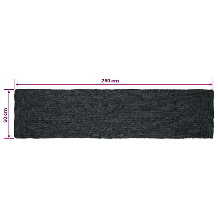 Områdetæpper Rektangulær Mørkegrå 60 x 250 cm Jute
