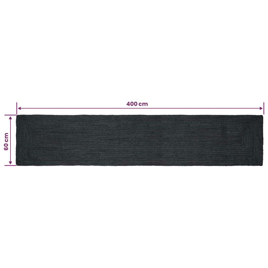 Områdetæpper Rektangulær Mørkegrå 60 x 400 cm Jute