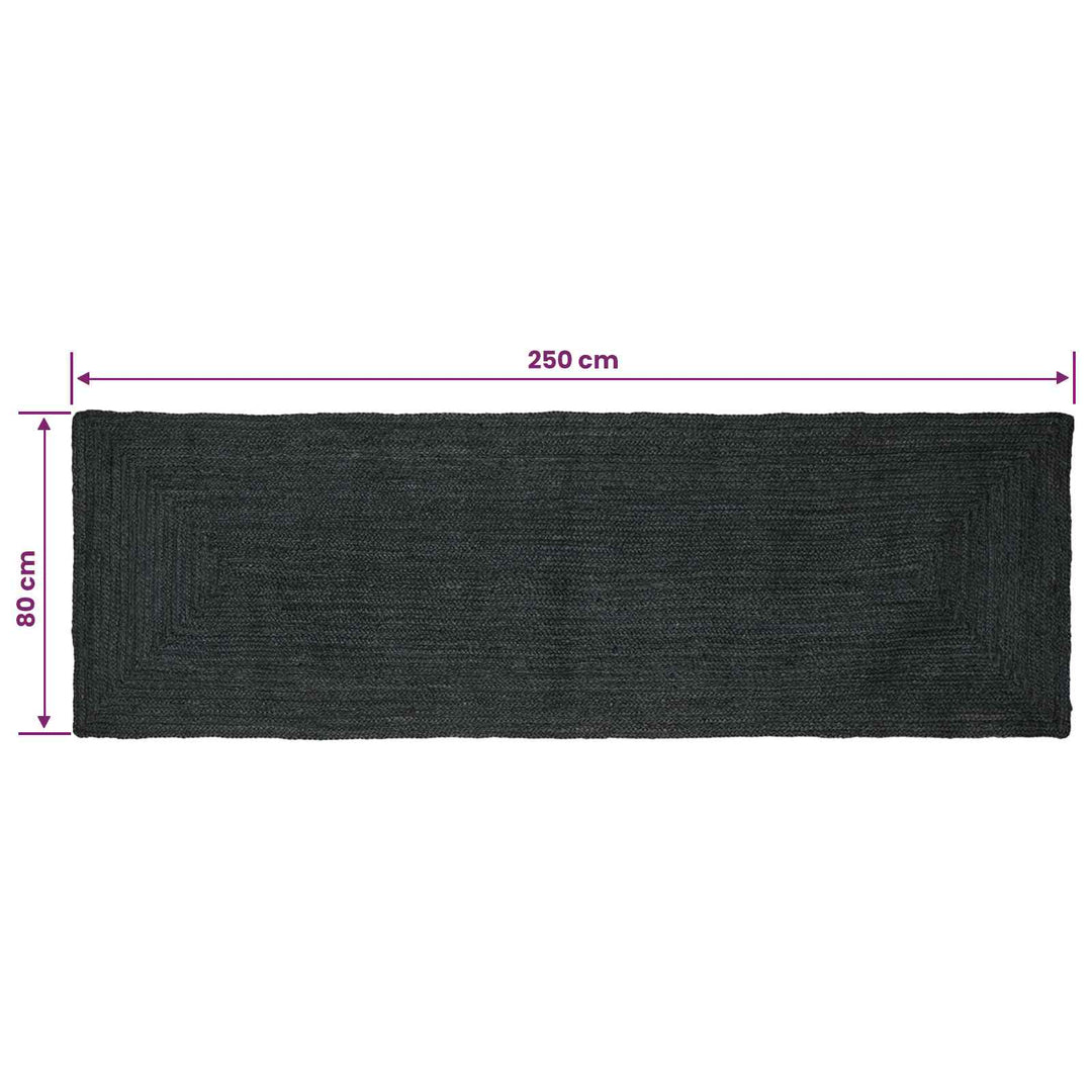 Områdetæpper Rektangulær Mørkegrå 80 x 250 cm Jute