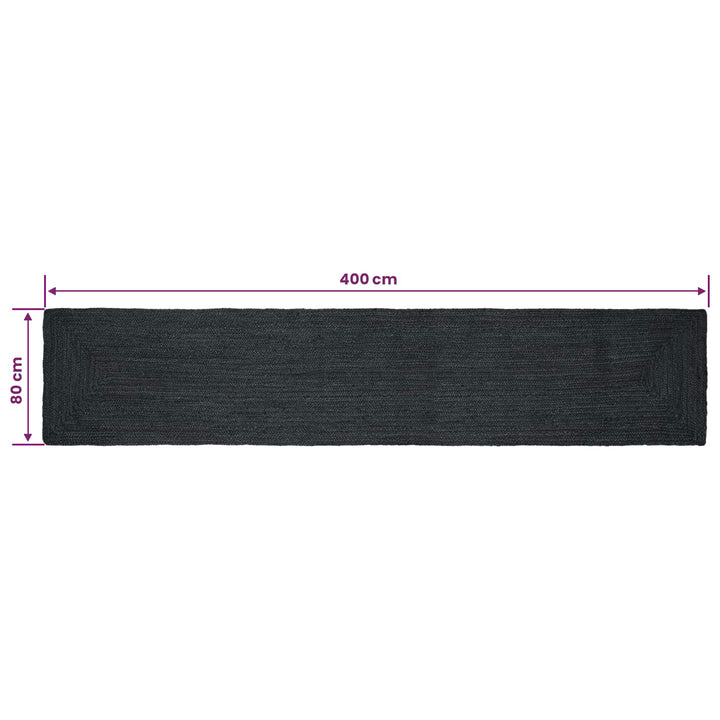 Områdetæpper Rektangulær Mørkegrå 80 x 400 cm Jute