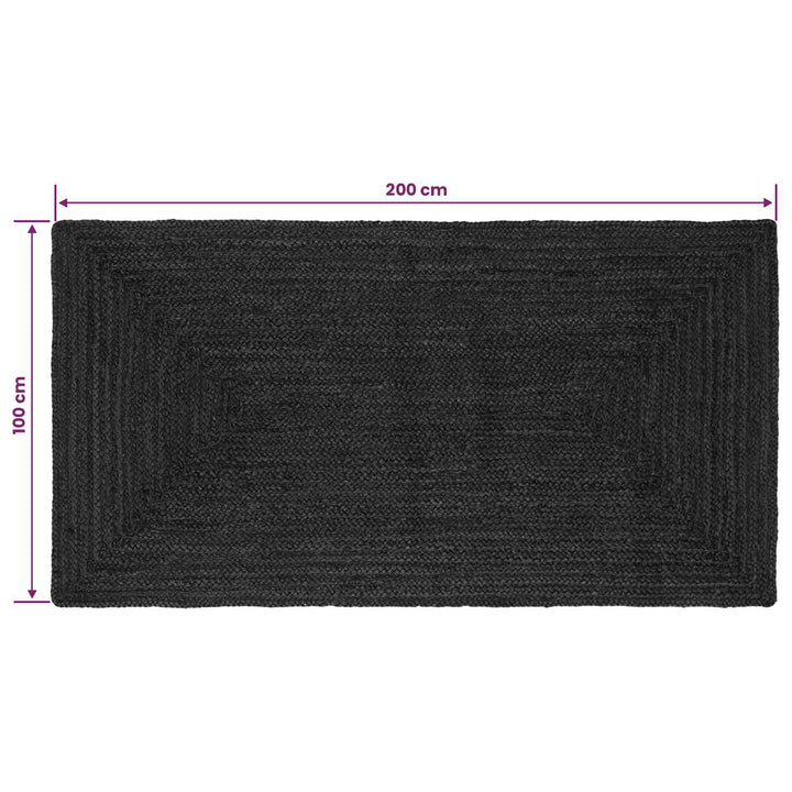 Områdetæpper Rektangulær Mørkegrå 100 x 200 cm Jute