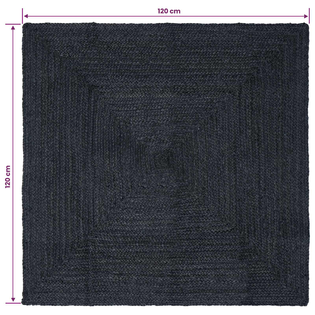 Områdetæpper Rektangulær Mørkegrå 120 x 120 cm Jute