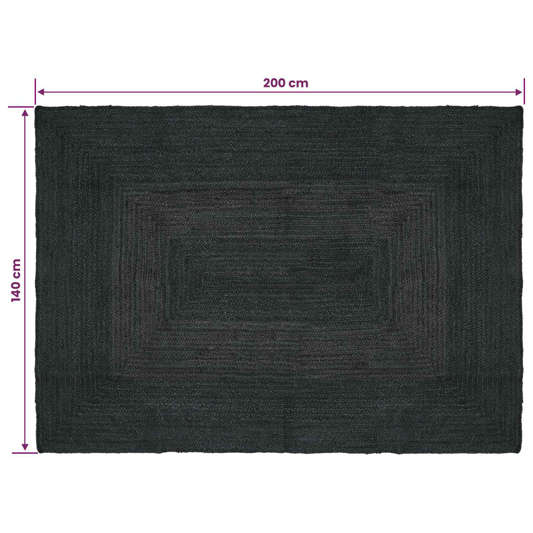 Områdetæpper Rektangulær Mørkegrå 140 x 200 cm Jute
