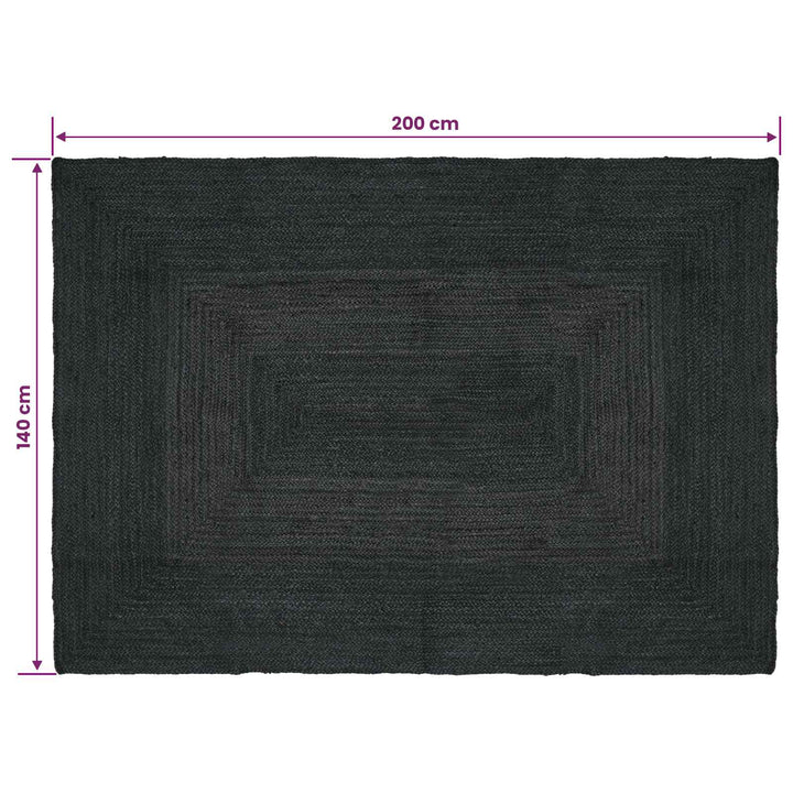Områdetæpper Rektangulær Mørkegrå 140 x 200 cm Jute