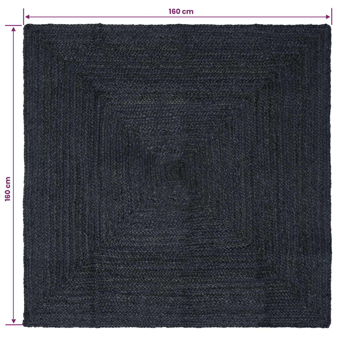 Områdetæpper Firkantet Mørkegrå 160 x 160 cm Jute