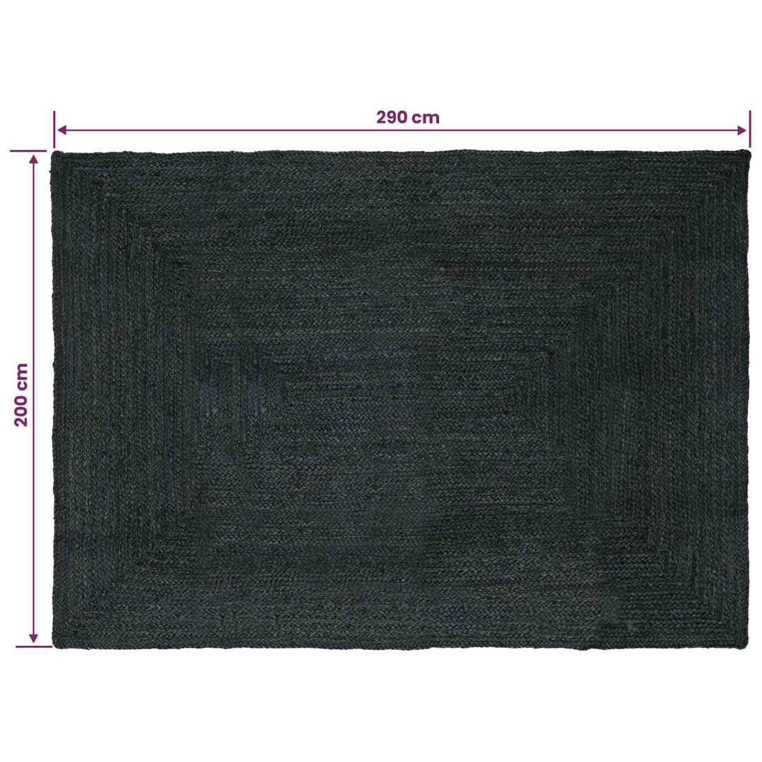 Områdetæpper Rektangulær Mørkegrå 200 x 290 cm Jute