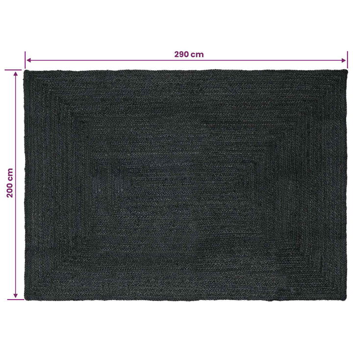Områdetæpper Rektangulær Mørkegrå 200 x 290 cm Jute