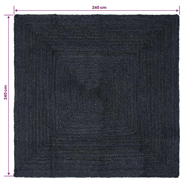 Områdetæpper Firkantet Mørkegrå 240 x 240 cm Jute