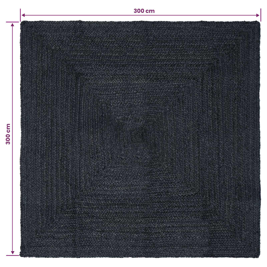 Områdetæpper Rektangulær Mørkegrå 300 x 300 cm Jute