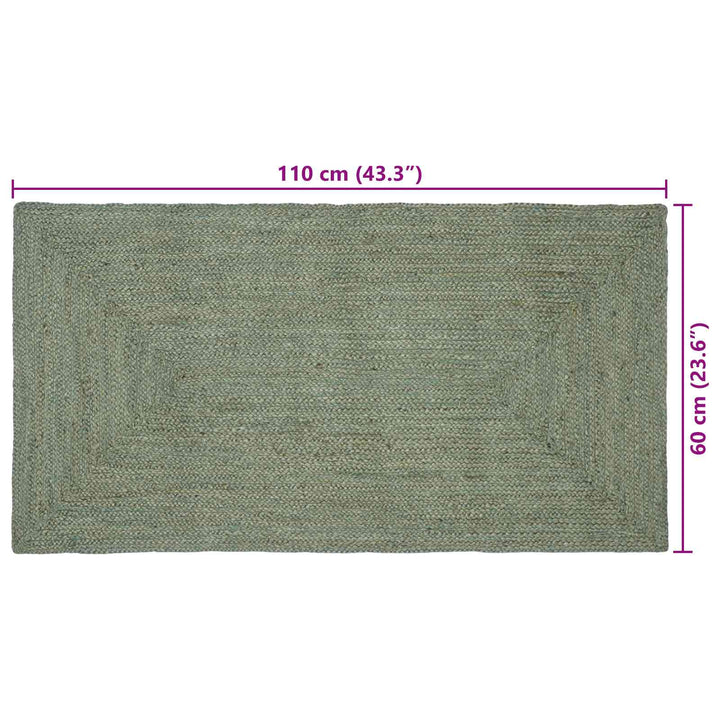 Områdetæpper Rektangulær Olivengrøn 60 x 110 cm Jute