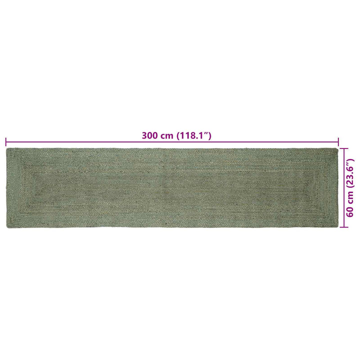 Områdetæpper Rektangulær Olivengrøn 60 x 300 cm Jute