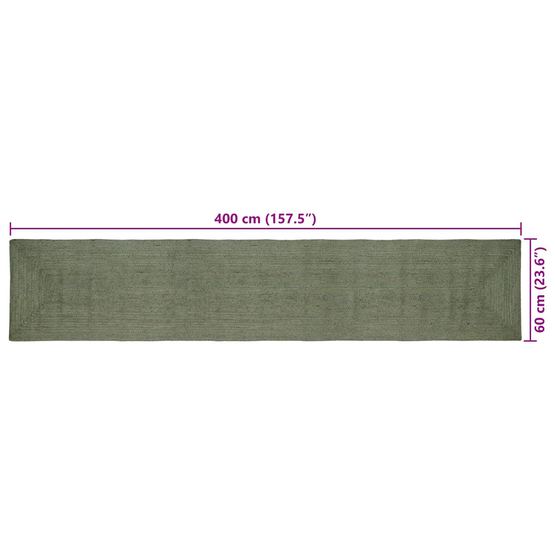 Områdetæpper Rektangulær Olivengrøn 60 x 400 cm Jute