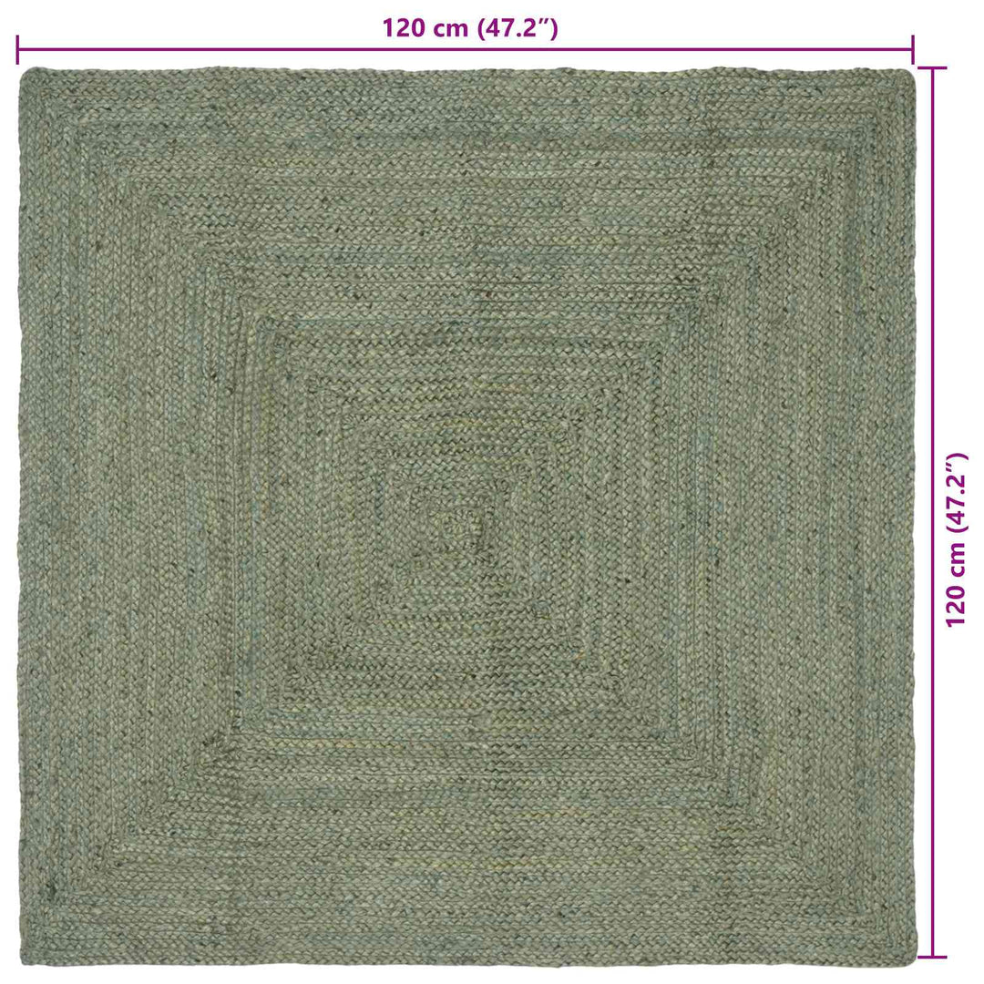 Områdetæpper Rektangulær Olivengrøn 120 x 120 cm Jute
