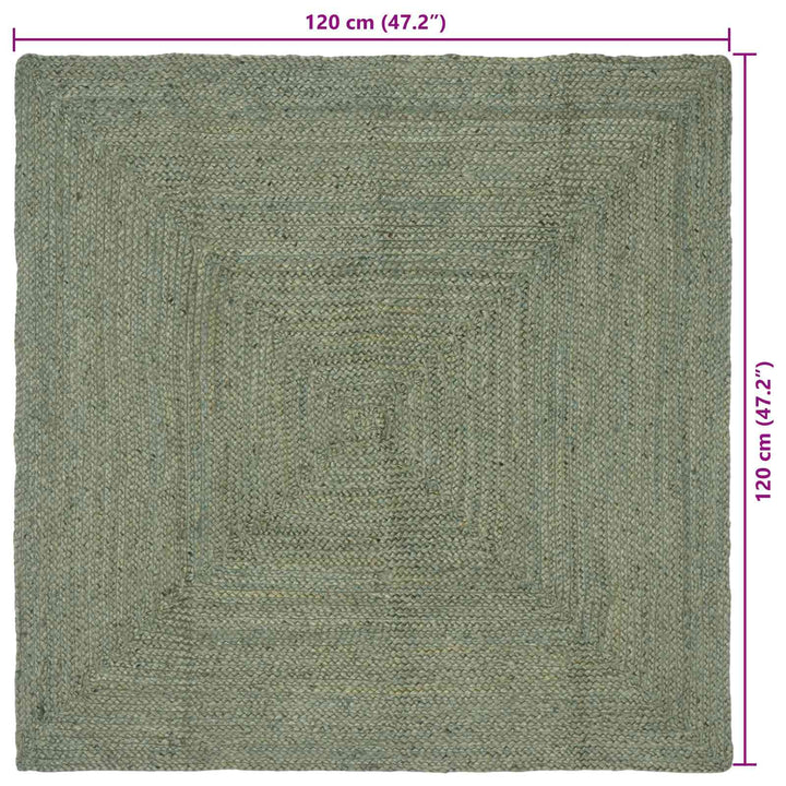 Områdetæpper Rektangulær Olivengrøn 120 x 120 cm Jute